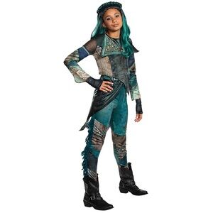 Disney Descendants 2 Uma size 7-8 jumpsuit Costume & Wig